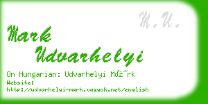 mark udvarhelyi business card